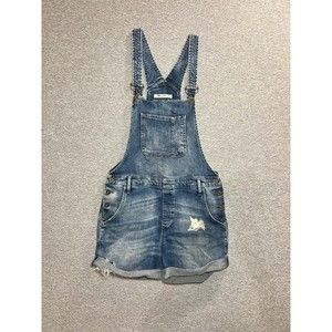 Mavi Jeans Co Shorts Overalls Women Small Denim Distressed Cuffed Medium Wash